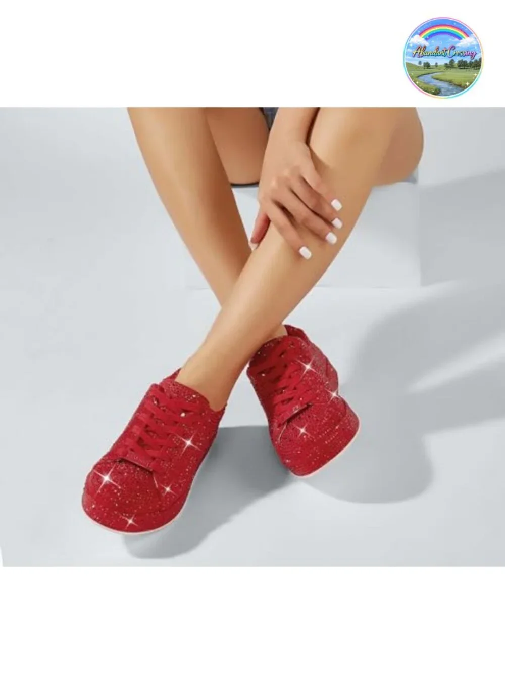 Rhinestone Sneakers for Women Low Top Sparkly Wedding Tennis Shoes